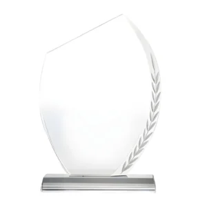 CR-44-Crystal Awards with Engraved Leaf Design