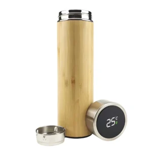 TM-018-Bamboo Flask with Temperature Display